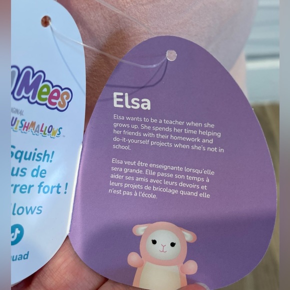 NWT Squishmallow HugMees 18” Elsa the Pink Lamb.. 2023 Easter plush. - Picture 6 of 7